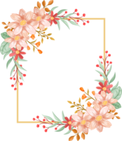 arreglo de flores de naranja con estilo acuarela png