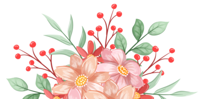 Orange Flower Arrangement with watercolor style png