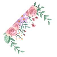 Pink flower arrangement with watercolor style png