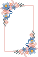 arranjo de flores azuis com estilo aquarela png