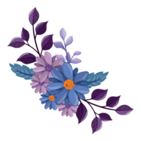 Purple Flower Arrangement with watercolor style png