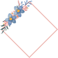 blauw bloem arrangement met waterverf stijl png