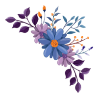Purper bloem arrangement met waterverf stijl png