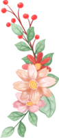 Orange Flower Arrangement with watercolor style png