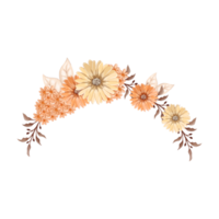 arrangement de fleurs orange avec style aquarelle png