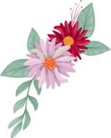 arranjo de flores vermelhas com estilo aquarela png