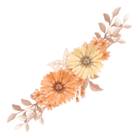 orange blumenarrangement im aquarellstil png