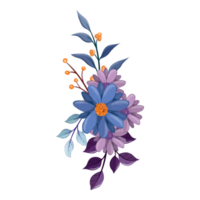 Purple Flower Arrangement with watercolor style png