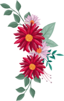 röd blomma arrangemang med vattenfärg stil png