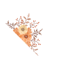 Orange Flower Arrangement with watercolor style png