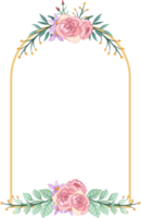 arreglo floral rosa con estilo acuarela png