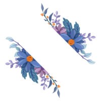 arreglo floral morado con estilo acuarela png