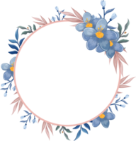 arreglo floral azul con estilo acuarela png