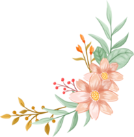 oranje bloem arrangement met waterverf stijl png