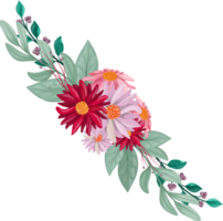 Red Flower Arrangement with watercolor style png