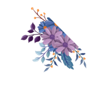 Purple Flower Arrangement with watercolor style png