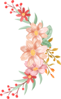 oranje bloem arrangement met waterverf stijl png