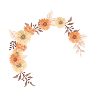 arreglo de flores de naranja con estilo acuarela png