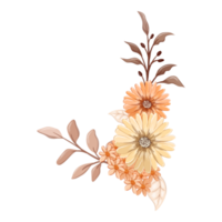 Orange Flower Arrangement with watercolor style png