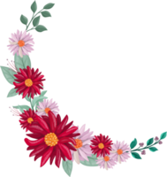 Red Flower Arrangement with watercolor style png