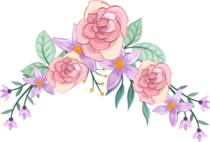 rosa fiore preparativi con acquerello stile png