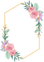 Pink flower arrangement with watercolor style png