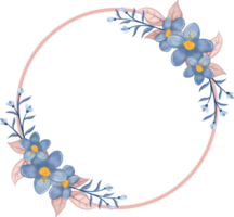 arreglo floral azul con estilo acuarela png