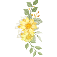 giallo fiore preparativi con acquerello stile png