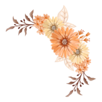 Orange Flower Arrangement with watercolor style png