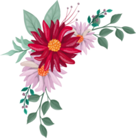 Red Flower Arrangement with watercolor style png