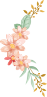 oranje bloem arrangement met waterverf stijl png