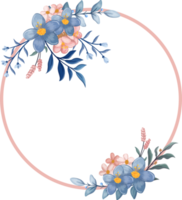 arreglo floral azul con estilo acuarela png