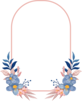 arreglo floral azul con estilo acuarela png