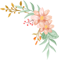 oranje bloem arrangement met waterverf stijl png