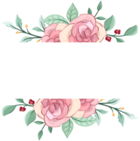 arranjo de flores rosa com estilo aquarela png