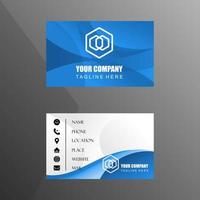 blue color Elegant business card template front and back image graphic icon logo design abstract concept vector stock. Can be used as a symbol related to promotion or profile