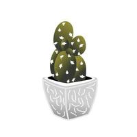 cactus espinoso con púas redondas en maceta imagen icono gráfico diseño de logotipo concepto abstracto vector stock. se puede utilizar como un símbolo relacionado con la naturaleza o el interior