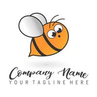 lindo personaje de imagen de abeja de miel icono gráfico diseño de logotipo concepto abstracto vector stock. puede usarse como un símbolo relacionado con animales o divertido