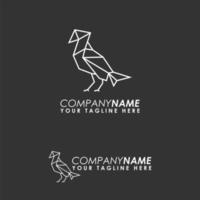 pájaro simple y único en línea imagen icono gráfico diseño de logotipo concepto abstracto vector stock. se puede usar como un símbolo relacionado con animales o arte