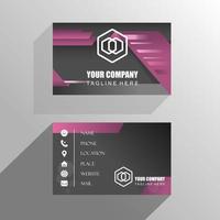 color magenta elegante plantilla de tarjeta de visita imagen frontal y trasera icono gráfico diseño de logotipo concepto abstracto vector stock. se puede utilizar como un símbolo relacionado con la promoción o el perfil