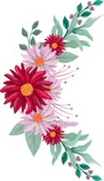 arranjo de flores vermelhas com estilo aquarela png