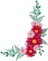 Red Flower Arrangement with watercolor style png