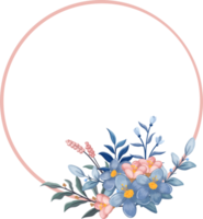 arreglo floral azul con estilo acuarela png