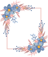 blauw bloem arrangement met waterverf stijl png