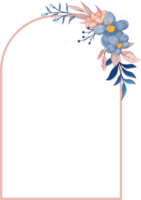 arreglo floral azul con estilo acuarela png