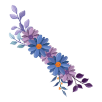 arrangement de fleurs violettes avec style aquarelle png