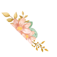 arreglo de flores de naranja con estilo acuarela png