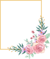 arreglo floral rosa con estilo acuarela png