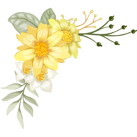 Yellow Flower Arrangement with watercolor style png
