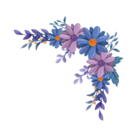 Purple Flower Arrangement with watercolor style png